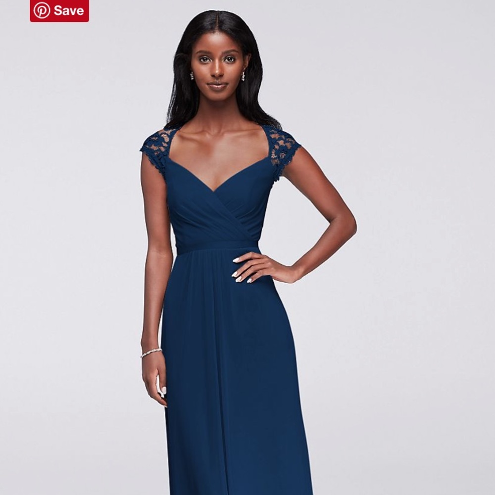 David’s Bridal Long Mesh Dress